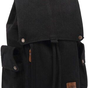 Canvas Vintage Backpack Casual Outdoor Daypack Rucksack for Men Women 15.6inch L